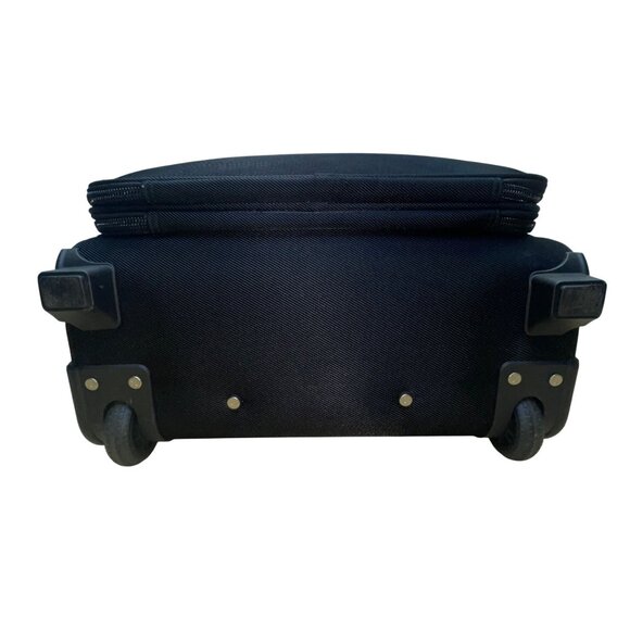 Zeiss Black Fabric With Telescoping Handle Rolling Travel Carry-On Luggage - Picture 5 of 10